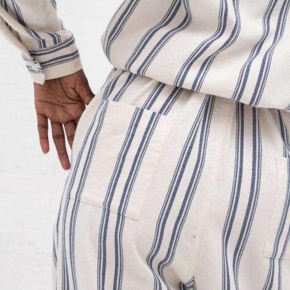 Marrakeshi Life Mikael Striped Utility Boilersuit Jumpsuit S 4/6 Blush C… - Picture 4 of 9